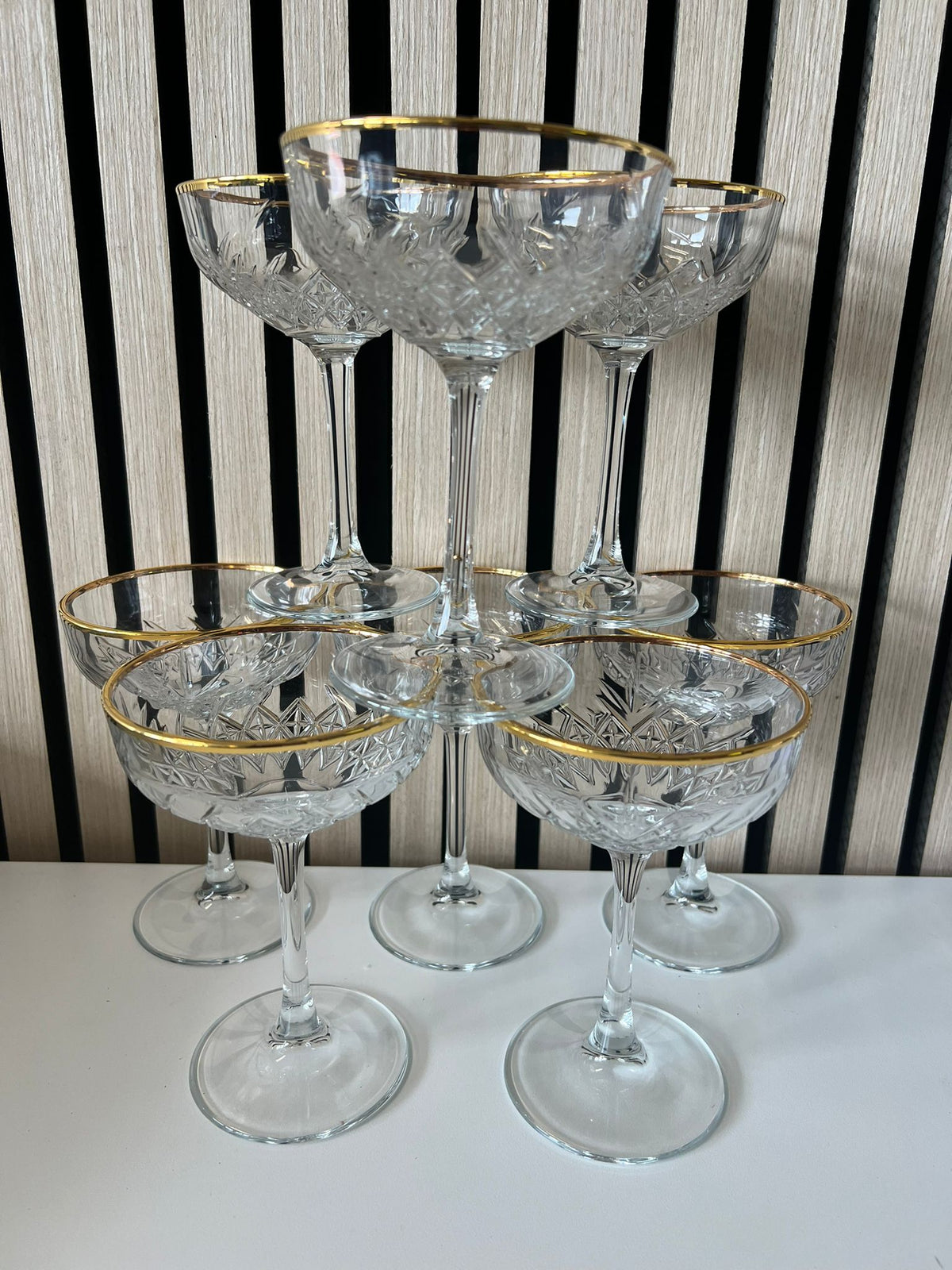 PB-440236GO Paşabahçe Timeless Goldentouch Dessert Servierschale & Glas Set mit 4 Stück 