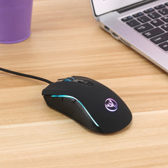 Leuchtende kabelgebundene Gaming-Tastatur mit USB-Anschluss und schwebendem Manipulator 