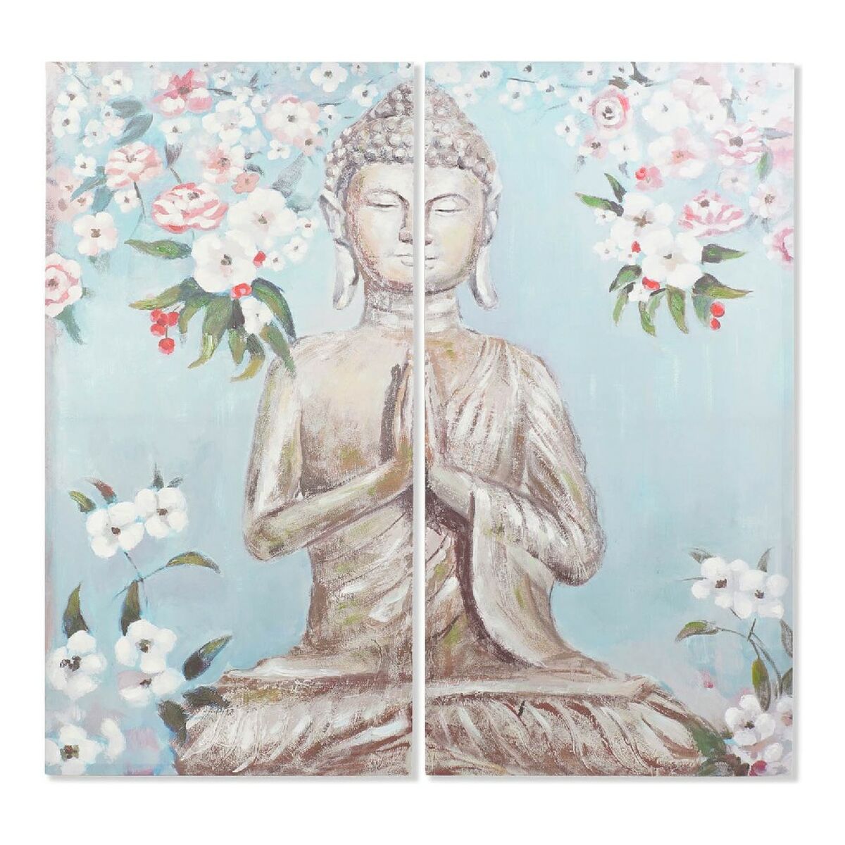 Schilderij DKD Home Decor CU-181694 Canvas Boeddha Orientaals (140 x 3 x 140 cm) (2 pcs)