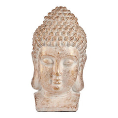 Decoratief tuinfiguur Boeddha Kop Wit/Goud Polyresin (35 x 65,5 x 38 cm)