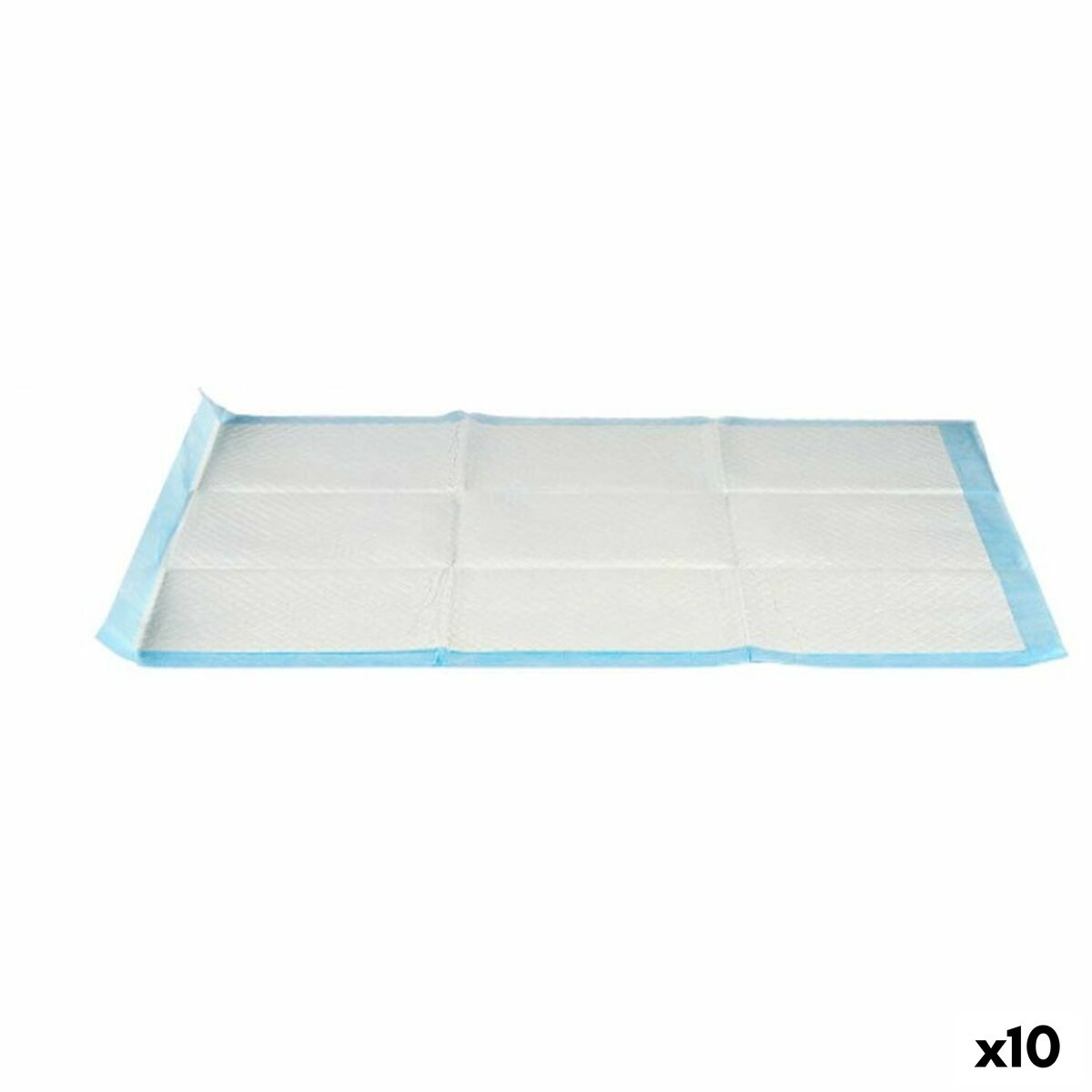 Almohadilla de adiestramiento para cachorros 60 x 90 cm Polietileno Papel Blanco Azul (10 Unidades)