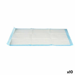 Almohadilla de adiestramiento para cachorros 60 x 90 cm Polietileno Papel Blanco Azul (10 Unidades)
