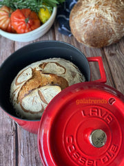 Lava Casting Red Cookware Set 24 cm runde Kasserolle + 28 cm Mehrzwecktopf + Grillpfanne