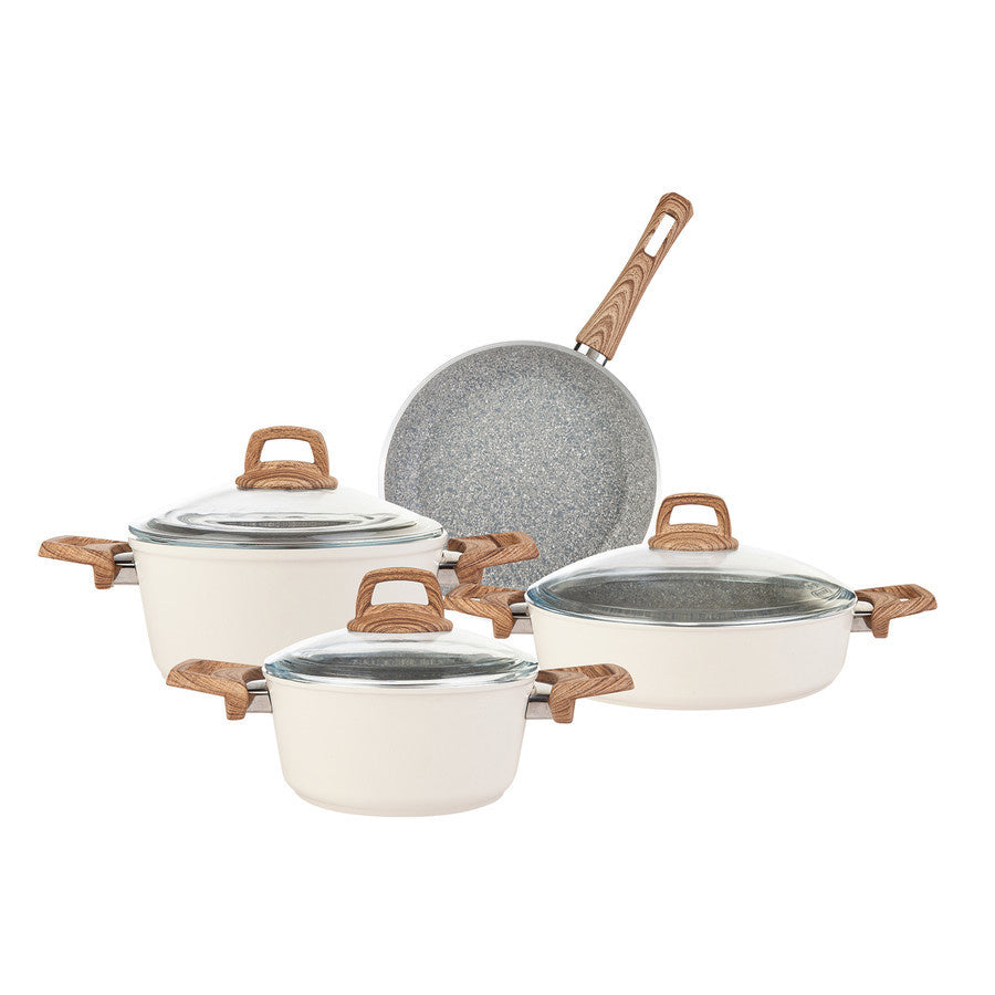 Karaca Biogranite Steel Plus Non-Stick Induction Cookware Set, 7