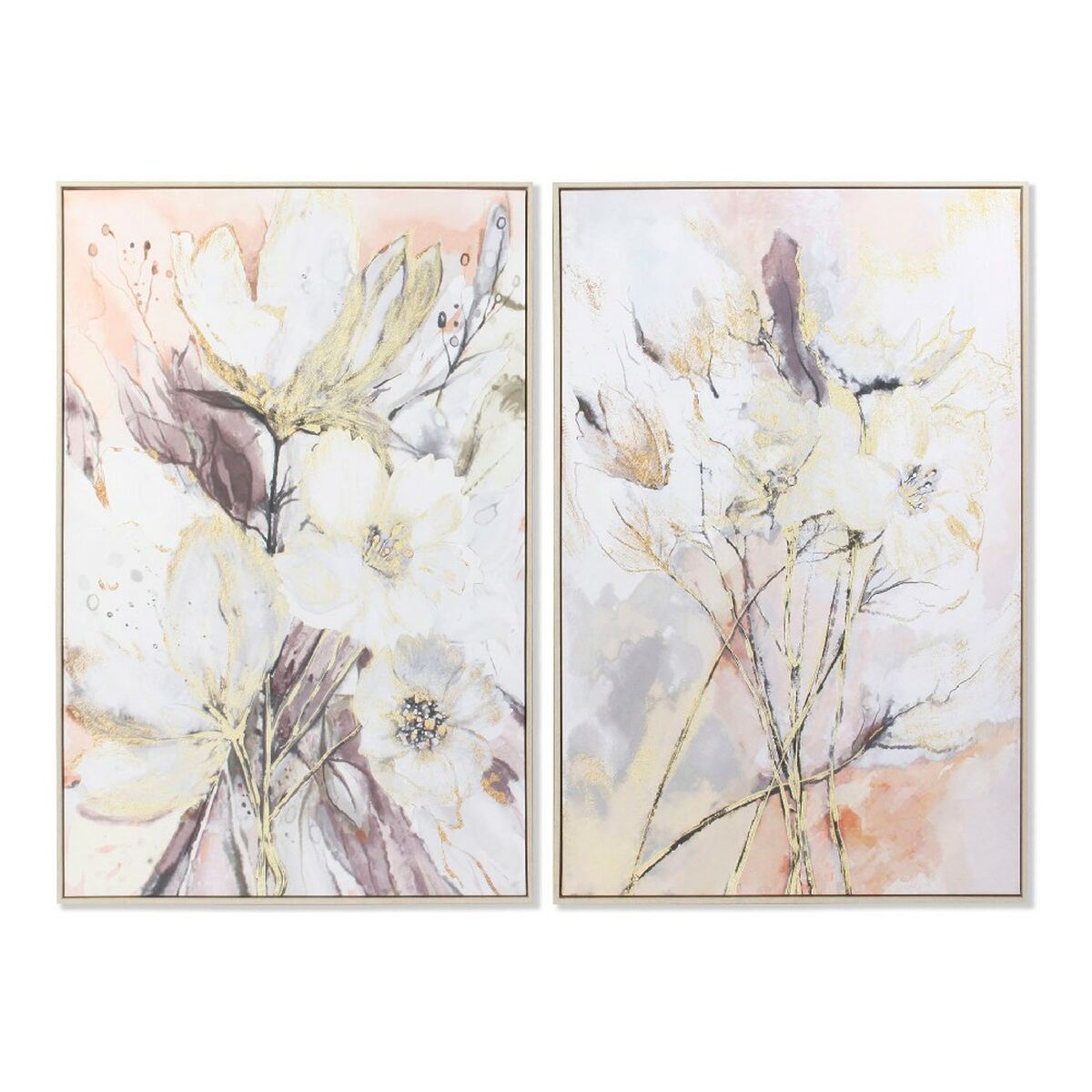 Painting DKD Home Decor Abstract 83 x 4,5 x 123 cm Flowers Traditional (2 Units)