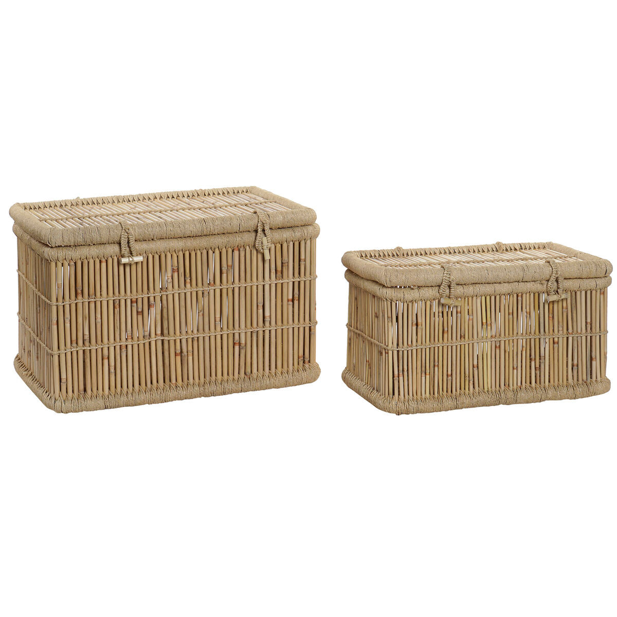 Coffre DKD Home Decor 74 x 46 x 46 cm Naturel Corde Bambou