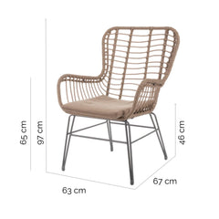 Gartenstuhl Ariki 63 x 67 x 97 cm Synthetischer Rattan Stahl