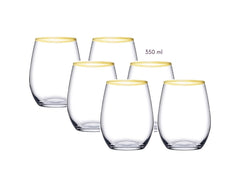 PB-420825GO Pasabahce Amber Water/Softdrink Glas Gold 6er Set - 360 cc